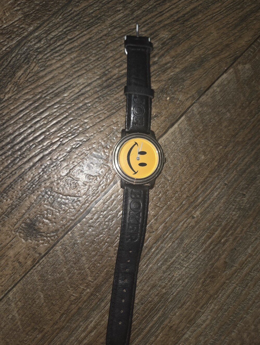 Vintage Joe Boxer 1995 Rotating Smiley Face Mens Watch 36mm Timex Needs Battery